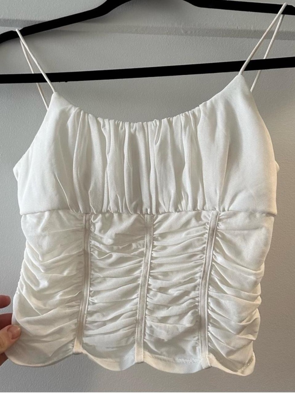 Princess Polly Ivory Ruched Satin Cami